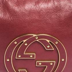 Pre Owned Gucci Dark Pink Leather Blondie Hobo