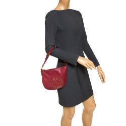 Pre Owned Gucci Dark Pink Leather Blondie Hobo