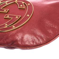 Pre Owned Gucci Dark Pink Leather Blondie Hobo