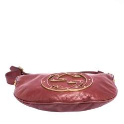 Pre Owned Gucci Dark Pink Leather Blondie Hobo