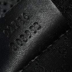 Pre Owned Gucci Black Perforated Leather and Canvas Vintage Jackie Shoulder Bag