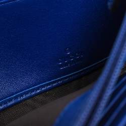 مملوكة مسبقًا محفظة غوتشي كونتينتال هورسبيت جلد لامع أزرق