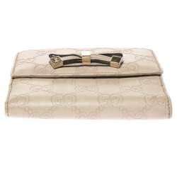 Gucci Beige Guccissima Leather Princy Compact Wallet