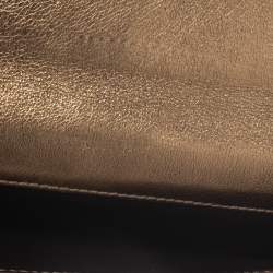 Gucci Beige/Metallic GG Crystal Canvas and Leather Heart Bifold Continental Wallet