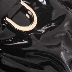 مملوكة مسبقًا Gucci Black Patent Leather Large D Ring Hobo