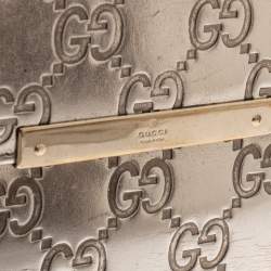 Pre Owned Gucci Metallic Gold Guccissima Leather Flap Continental Wallet