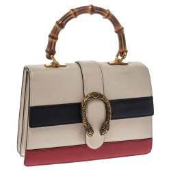 Pre Owned Gucci Tricolor Leather Medium Dionysus Bamboo Top Handle Bag