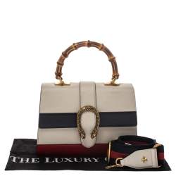 Pre Owned Gucci Tricolor Leather Medium Dionysus Bamboo Top Handle Bag