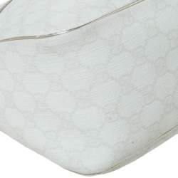 Pre Owned Gucci White/Gold GG Supreme Canvas and Patent Leather Plus Joy Hobo