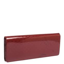 مملوكة مسبقًا Gucci Red Microguccissima Patent Leather Small Broadway Clutch