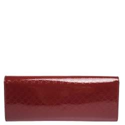 مملوكة مسبقًا Gucci Red Microguccissima Patent Leather Small Broadway Clutch