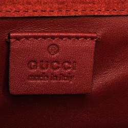 Gucci Red Microguccissima Patent Leather Small Broadway Clutch