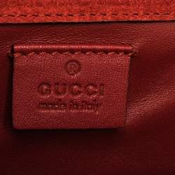 مملوكة مسبقًا Gucci Red Microguccissima Patent Leather Small Broadway Clutch