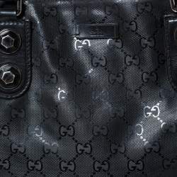 Pre Owned Gucci Black GG Imprime Coated Canvas Metal Stud Tote