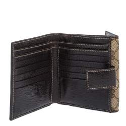 Gucci Beige/Brown GG Canvas Mayfair Bow Flap Compact Wallet 