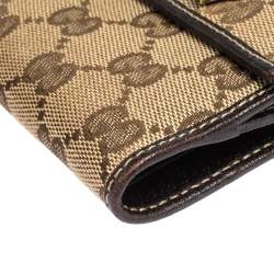Gucci Beige/Brown GG Canvas Mayfair Bow Flap Compact Wallet 