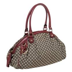 Pre Owned حقيبة غوتشي سوكي كانفاس أحمر/ بيج