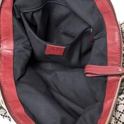 Pre Owned حقيبة غوتشي سوكي كانفاس أحمر/ بيج