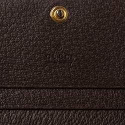 Gucci Brown GG Supreme Canvas and Leather Web Ophidia Card Case Wallet