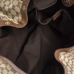 Pre Owned Gucci Beige/Brown GG Canvas and Leather Sukey Tote