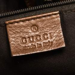 Pre Owned Gucci Beige/Brown GG Canvas and Leather Sukey Tote