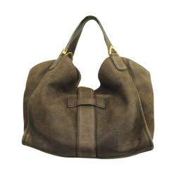 gucci women's brown stirrup leather shoulder bag
