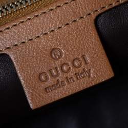 مملوكة مسبقًا Gucci Brown/Beige Leather and Python Marrakech Clutch