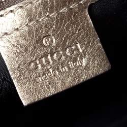 Pre Owned حقيبة كلتش غوتشي هيستريا جلد أخضر زيتوني ميتاليك