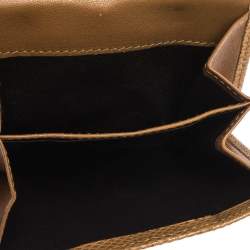 Pre Owned محفظة غوتشي فنتدج كليب كومباكت جلد ثعبان كارونغ بنية فاتحة