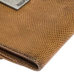 Pre Owned محفظة غوتشي فنتدج كليب كومباكت جلد ثعبان كارونغ بنية فاتحة