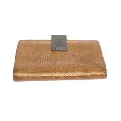 Pre Owned محفظة غوتشي فنتدج كليب كومباكت جلد ثعبان كارونغ بنية فاتحة