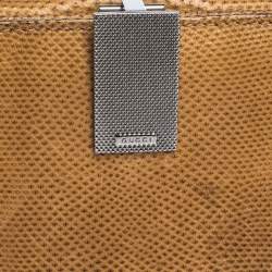 Pre Owned محفظة غوتشي فنتدج كليب كومباكت جلد ثعبان كارونغ بنية فاتحة