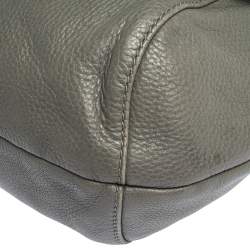 مملوكة مسبقًا Gucci Grey Leather Techno Horsebit Flap Hobo