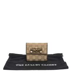 Gucci Beige GG Canvas and Leather Princy Compact Wallet