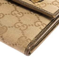 Gucci Beige GG Canvas and Leather Princy Compact Wallet