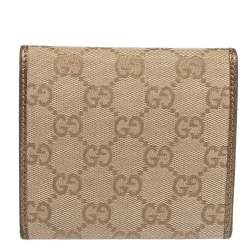 Gucci Beige GG Canvas and Leather Princy Compact Wallet