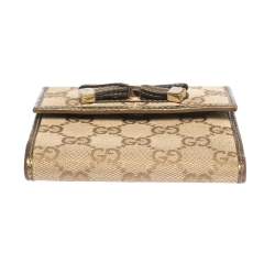 Gucci Beige GG Canvas and Leather Princy Compact Wallet