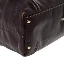 مملوكة مسبقًا  حقيبة يد غوتشي "بريت" متوسطة مزينة بشعار الماركة جي جي جلد بني داكن