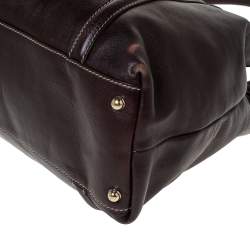 مملوكة مسبقًا  حقيبة يد غوتشي "بريت" متوسطة مزينة بشعار الماركة جي جي جلد بني داكن