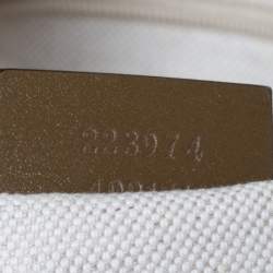 Pre Owned Gucci Beige/Olive Green GG Canvas and Leather Medium Sukey Boston Bag