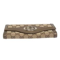 مملوكة مسبقًا محفظة غوتشي كونتيننتال سوكي جلد وكانفاس جي جي بيج