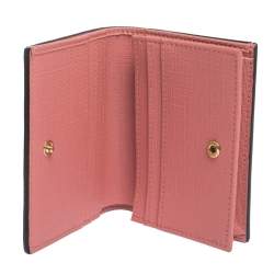 Gucci Beige GG Supreme Canvas Embroidered Face Bifold Card Holder