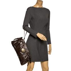 مملوكة مسبقًا Gucci Dark Brown Python Hysteria Clutch