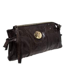 مملوكة مسبقًا Gucci Dark Brown Python Hysteria Clutch
