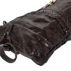 مملوكة مسبقًا Gucci Dark Brown Python Hysteria Clutch