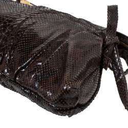 مملوكة مسبقًا Gucci Dark Brown Python Hysteria Clutch