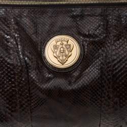 مملوكة مسبقًا Gucci Dark Brown Python Hysteria Clutch