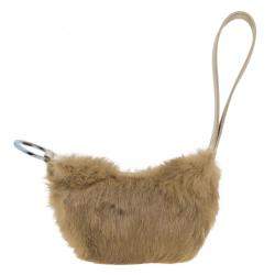 Pre Owned Gucci Brown Rabbit Fur Pochette