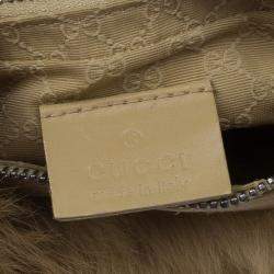 Pre Owned Gucci Brown Rabbit Fur Pochette