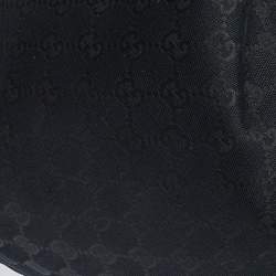 Pre Owned Gucci Black GG Canvas Large Zebra Print Horsebit Hobo